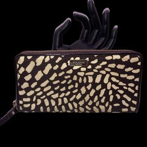 Kate Spade ♠️ Canvas Zip Around Zippy Wallet